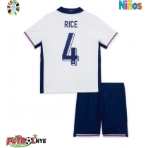 Camiseta Inglaterra Declan Rice #4 Primera Equipación para niños Eurocopa 2024 manga corta (+ pantalones cortos)